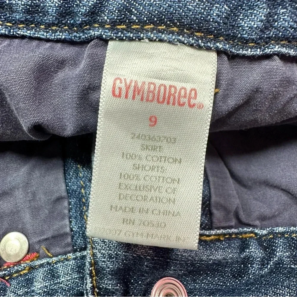 gymboree denim jean skirt with rainbow embroidery and sequins sz 9 2007 Y2K